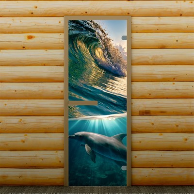 Дверь левое открывание "Дельфин", 190 х 67 см, с фотопечатью 6 мм Добропаровъ
