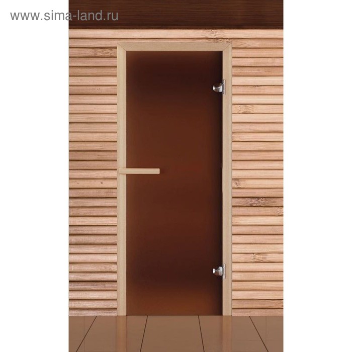 Дверь для бани и сауны стеклянная "Бронза", размер коробки 190х67, 6мм - Фото 1