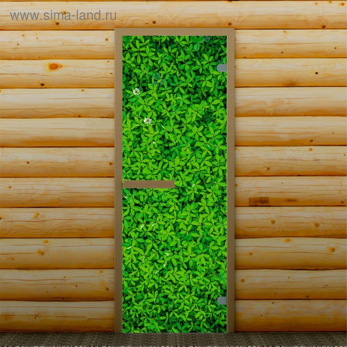 Дверь для бани и сауны "Зелень", 190 х 67 см, с фотопечатью 6 мм Добропаровъ - Фото 1