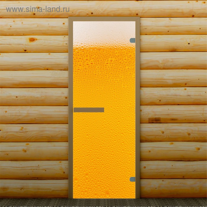 Дверь для бани и сауны "Пенное", 190 х 67 см, с фотопечатью 6 мм Добропаровъ - Фото 1
