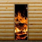 Дверь для бани и сауны "Пламя", 190 х 67 см, с фотопечатью 6 мм Добропаровъ - фото 2190102
