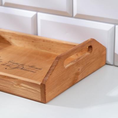 Поднос деревянный с декором, с покрытием, 30×20×6.5 см, сосна