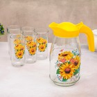 Набор питьевой «Подсолнух», стеклянный, 7 предметов: кувшин 1.5 л, стаканы 250 мл, 6 шт - Фото 1