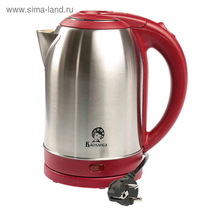 Чайник электрический "ВАСИЛИСА" Т33-2000, металл, 2 л, 1500 Вт, красный - Фото 1