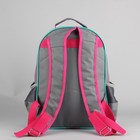 Рюкзак школьный, 2 отдела на молниях, 2 наружных кармана, цвет серый - Фото 3