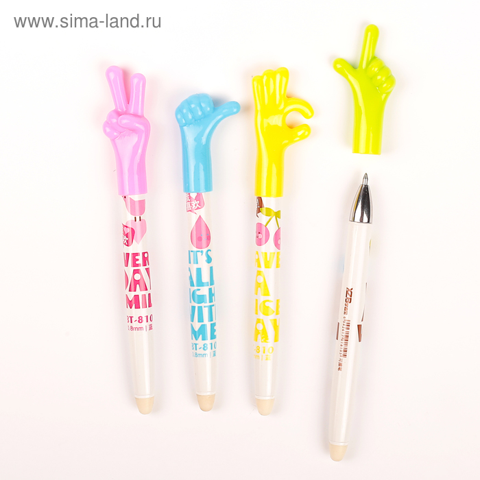 Стираемая ручка «Жест», шариковая, синий стержень, узел 0.8 мм, МИКС - Фото 1