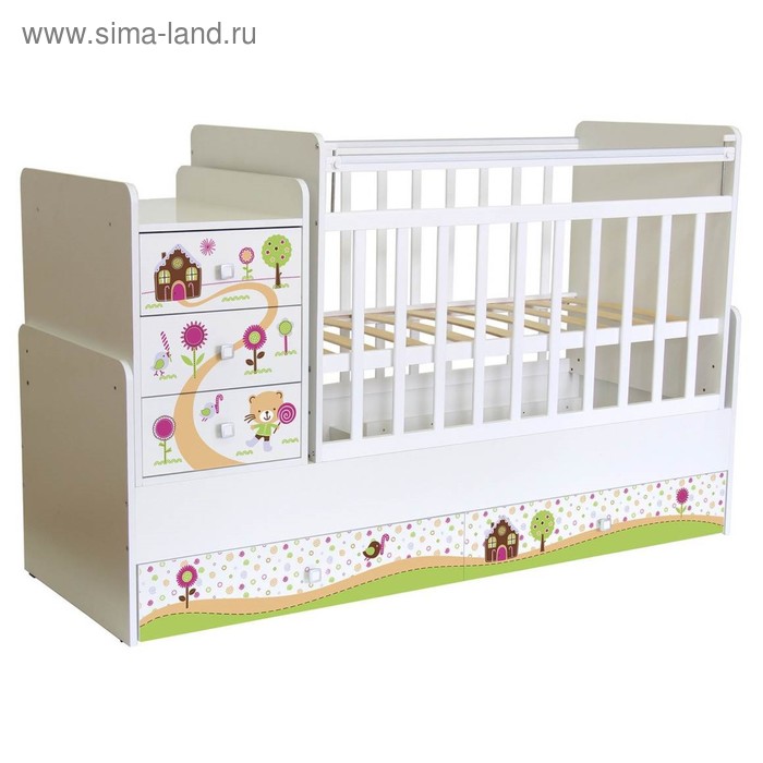 Детская кровать-трансформер «Фея 1100», цвет белый «Пряничный домик» - Фото 1