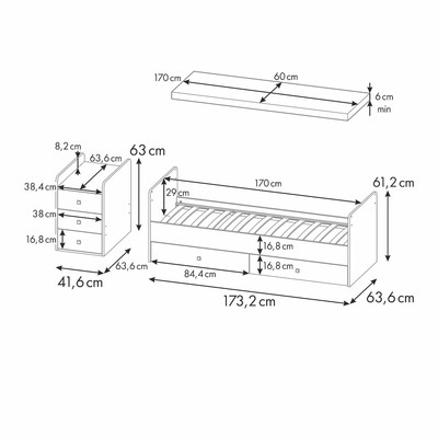 Детская кровать - трансформер «Фея 1100», венге, бежевый