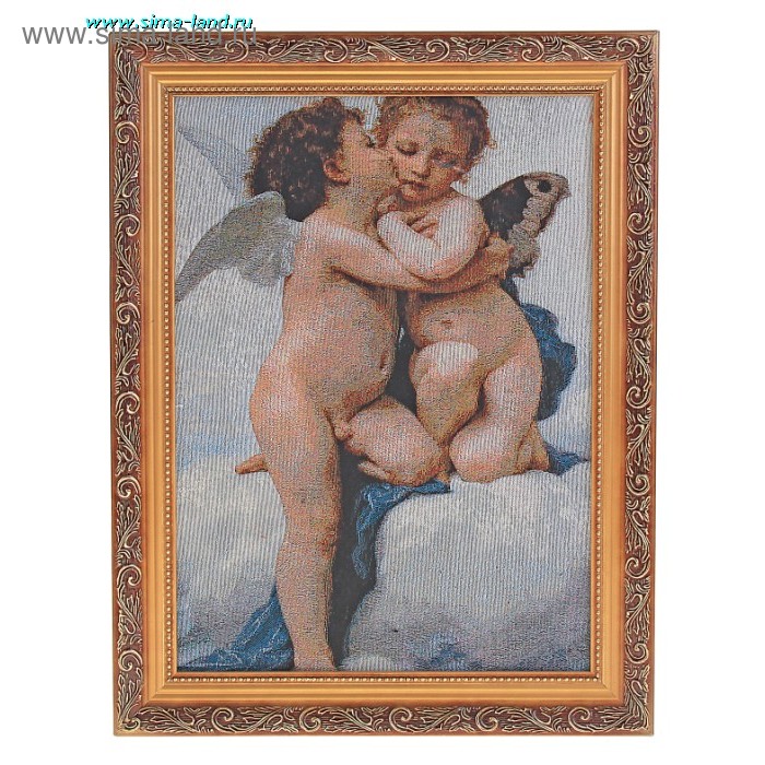 картина гобелен 30*40 см зол р RW-092 ангелочки поцелуй - Фото 1