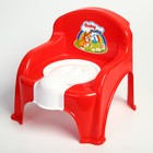 Горшок-стульчик с крышкой, цвет красный - Фото 1