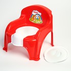 Горшок-стульчик с крышкой, цвет красный - Фото 2