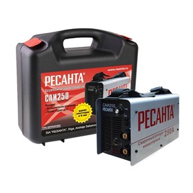 Сварочный аппарат инверторный "Ресанта" САИ 250, 220В, 10-250 А, IP21, DX25, 7.7 кВт, кейс 3404433