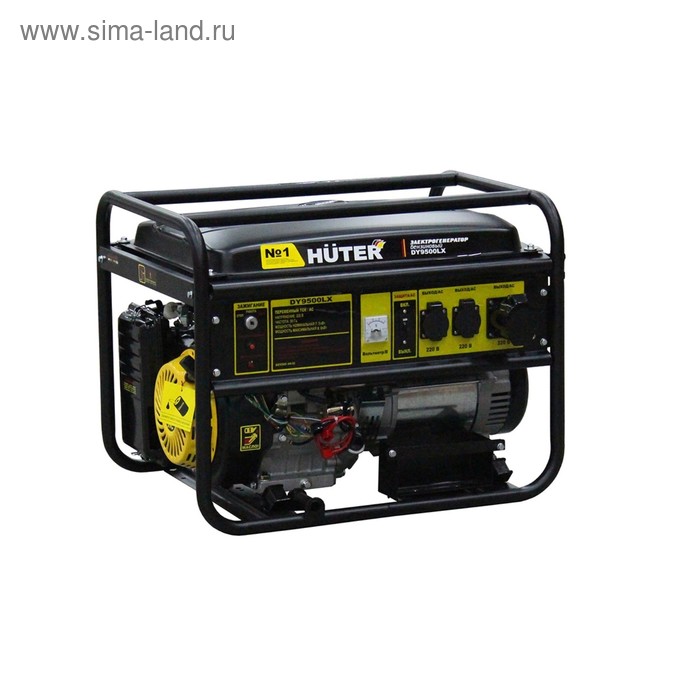 Генератор Huter DY9500LX, бензиновый, 7.5/8 кВт, 220 В, 25 л, ручной/электростарт - Фото 1