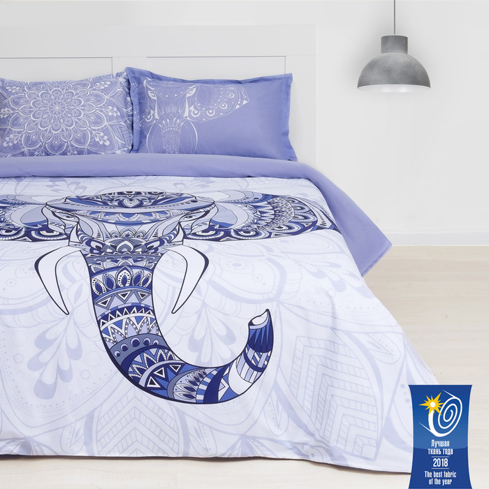 Постельное бельё «Этель» 2 сп Слон 175х215 см, 200х220 см, 50х70+3 см - 2 шт - Фото 1