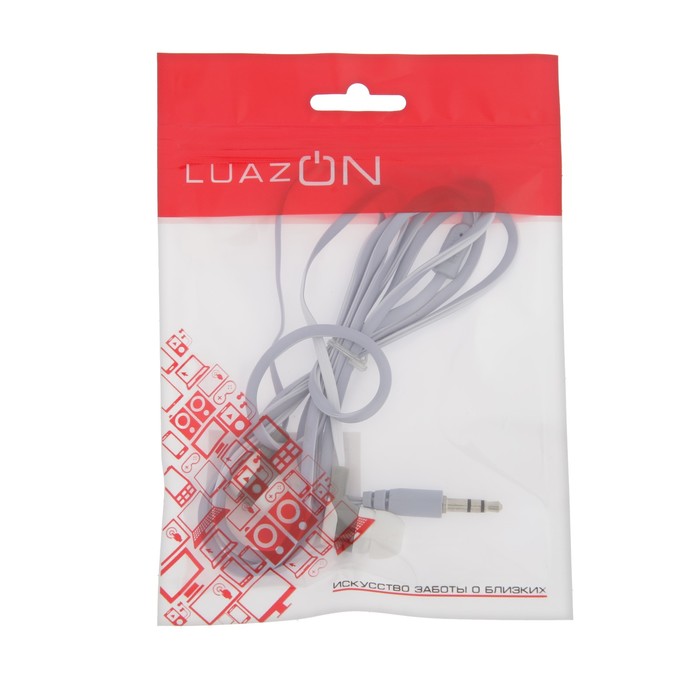 Наушники Luazon VBT 1.7, вакуумные, плоский провод, МИКС - фото 51294921