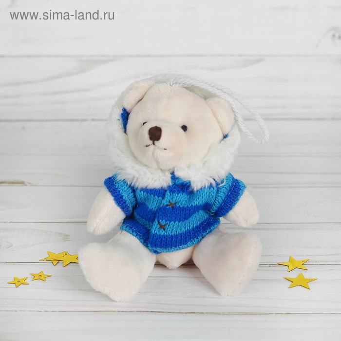 Мягкая игрушка-подвеска «Мишка», в теплой кофте, цвета МИКС - Фото 1