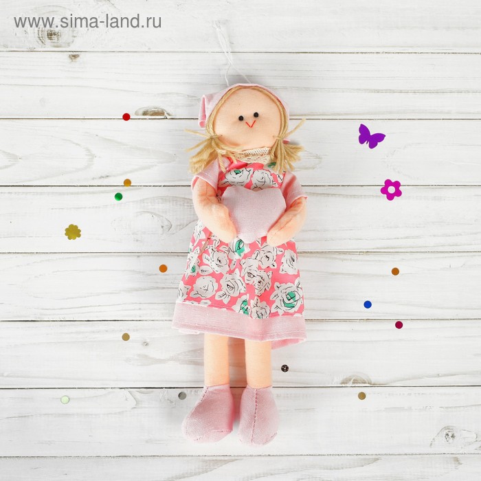Подвеска «Инна», кукла с сердцем в ручках, в платочке, цвета МИКС - Фото 1