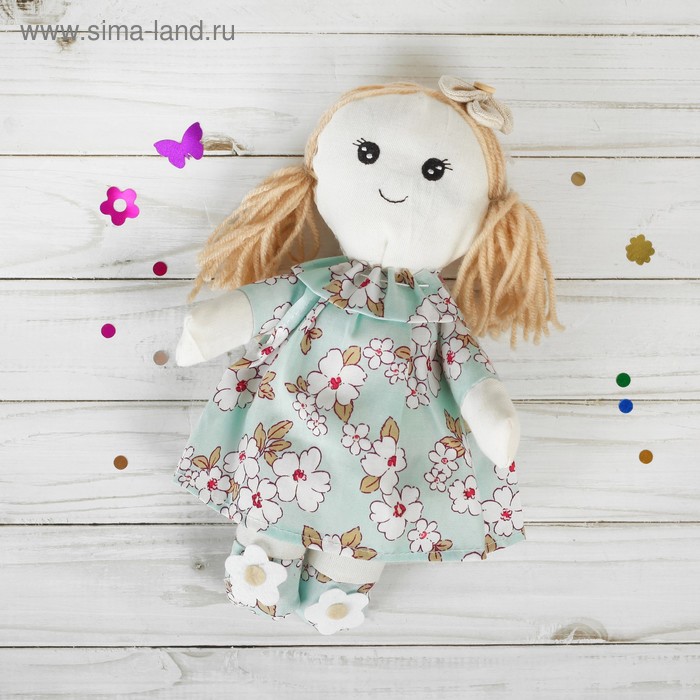 Подвеска «Кукла Людочка», блондинка, цветочки на ножках, цвета МИКС - Фото 1