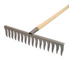 Грабли прямые, повёрнутый зубец, 16 зубцов, металл, деревянный черенок, МИКС - Фото 7