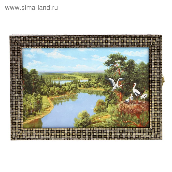 Ключница  "Птицы на реке" багет 24х34х5 см - Фото 1