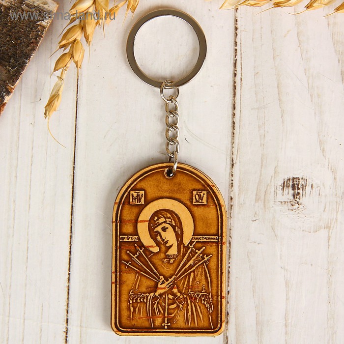 Брелок с молитвой «Пресвятой Богородицы Семистрельная», береста - Фото 1