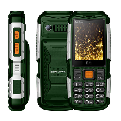 Сотовый телефон BQ M-2430 Tank Power, 2.4", 2 sim, 4000мАч, зелено-серебристый