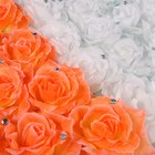 Набор сердец на решетку рад-ра с цветами+двойная фата по капоту+бант на зеркало персиковый - Фото 3