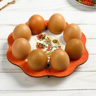Подставка пасхальная на 8 яиц "ХВ" хохлома на белом фоне - Фото 2