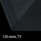 Плёнка полиэтиленовая 120 мкм, прозрачная, длина 10 м, ширина 3 м, рукав (1.5 м × 2), Эконом 50% - Фото 1