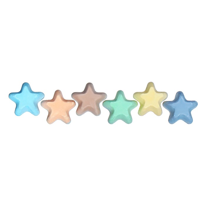 Мелки цветные для асфальта 6 штук "Фантазия", в форме звёздочки - фото 1884836738