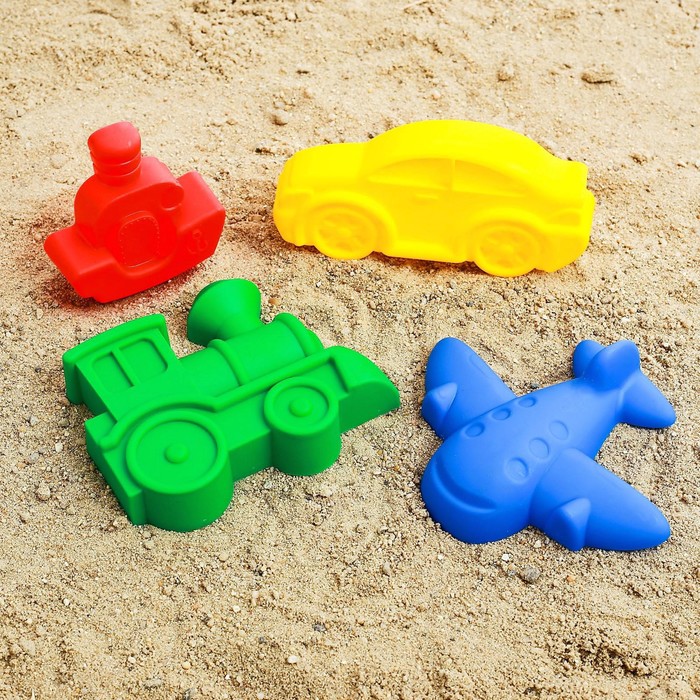 Набор для игры в песке №68, 4 формочки для песка, цвета МИКС - фото 1908369276