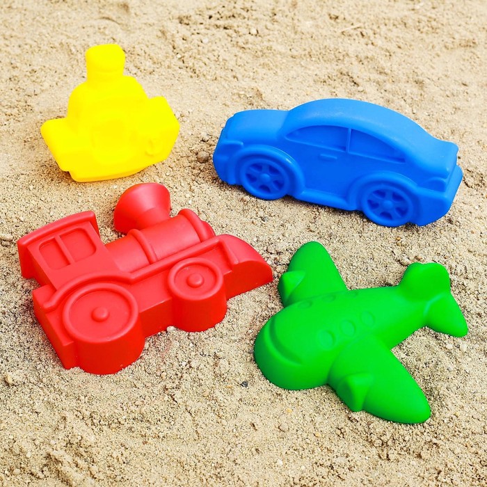 Набор для игры в песке №68, 4 формочки для песка, цвета МИКС - фото 1889258649