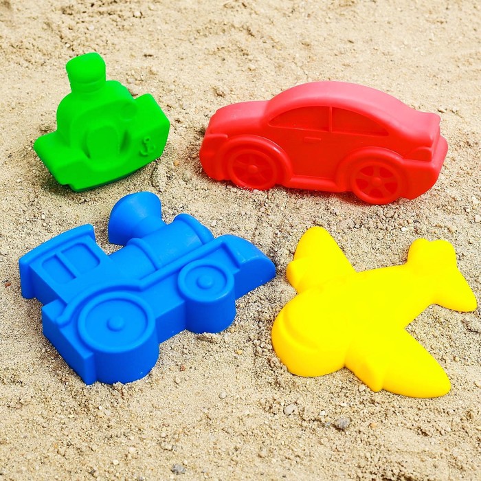 Набор для игры в песке №68, 4 формочки для песка, цвета МИКС - фото 1908369284