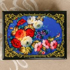 Шкатулка «Цветы 5», лаковая миниатюра, 8х10,5 см - Фото 2