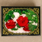 Шкатулка «Цветы 44», лаковая миниатюра, 8х10,5 см - Фото 2
