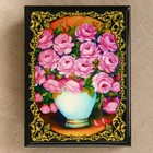 Шкатулка «Цветы 59», лаковая миниатюра, 8х10,5 см - Фото 2