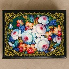 Шкатулка «Цветы 63», лаковая миниатюра, 8х10,5 см - Фото 2