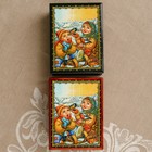 Шкатулка «Жанровая композиция 1», лаковая миниатюра, 8х10,5 см - Фото 2