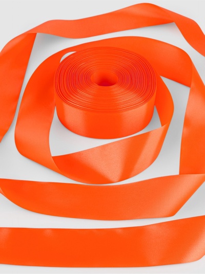 Лента атласная, 50 мм × 100 ± 5 м, цвет оранжевый