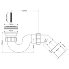 Сифон для душевого поддона McAlpine MRS1, 1 1/2"х40/50 мм, с выпуском - Фото 2