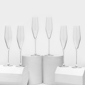Набор бокалов для шампанского Swan, 190 мл, хрустальное стекло, 6 шт