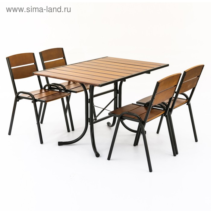 Комплект мебели «Петергоф» (1 стол + 4 стула) 120 см, светлый - Фото 1