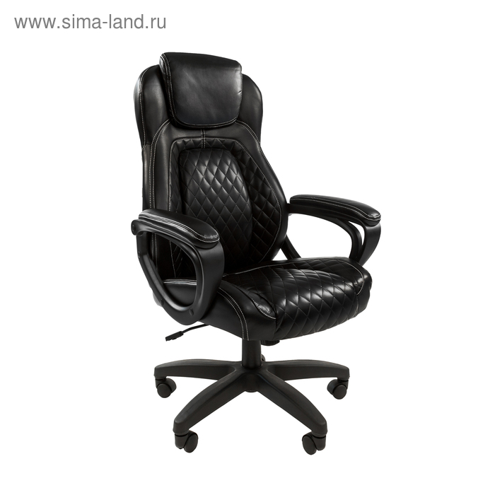Кресло офисное Chairman 432, на колёсиках, экокожа, цвет чёрный