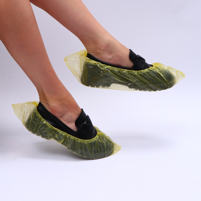 Бахилы жёлтые 400*120мм 14 мкр 1,5 гр 25 пар/уп. - Фото 1