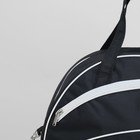 Сумка спортивная, отдел на молнии, 2 наружных кармана, длинный ремень, цвет чёрный/белый - Фото 4