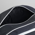 Сумка спортивная, отдел на молнии, 2 наружных кармана, длинный ремень, цвет чёрный/белый - Фото 5