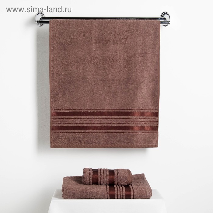 Полотенце Fidan "Incanto" 50х90 80% бамбук,20% хлопок 450 г/м2,коричневый - Фото 1