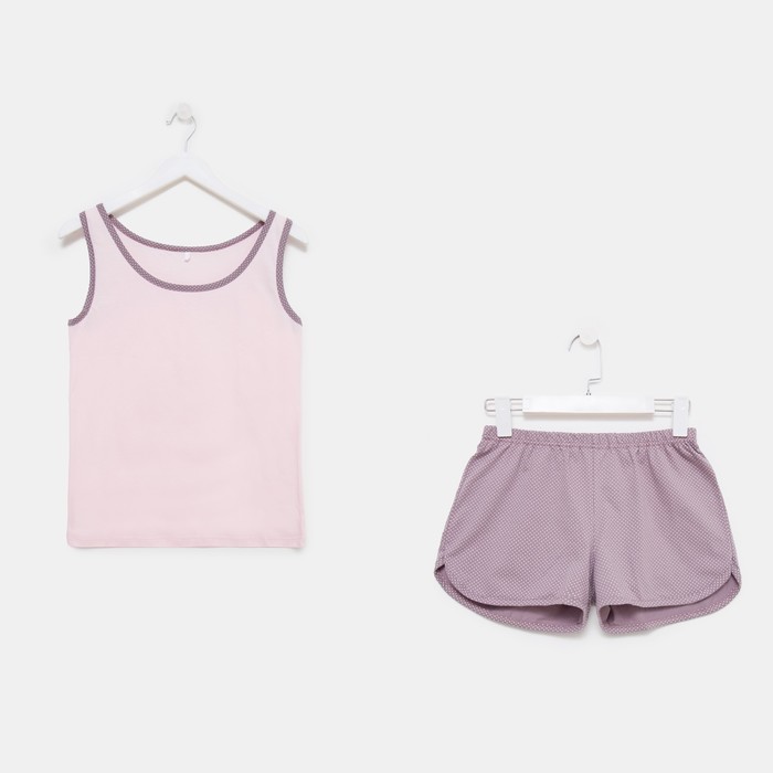 Комплект женский (майка, шорты) Весенний, цвет розовый, размер 42 - Фото 1