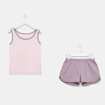 Комплект женский (майка, шорты) Весенний, цвет розовый, размер 52