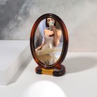 Зеркало складное - подвесное «Овал», двустороннее, с увеличением, зеркальная поверхность 8 × 12 см, цвет «янтарный» - фото 321005054